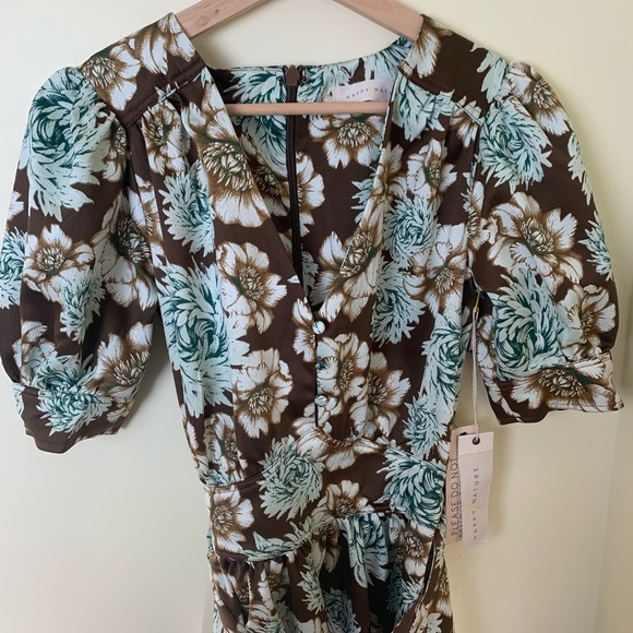 NWT Happy x Nature by Kate Hudson Puff Sleeve Floral Dress in Size XXS - Picture 3 of 16